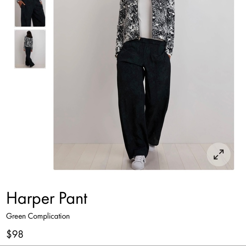 Harper Wide-Leg Pants in Dark Green - Women